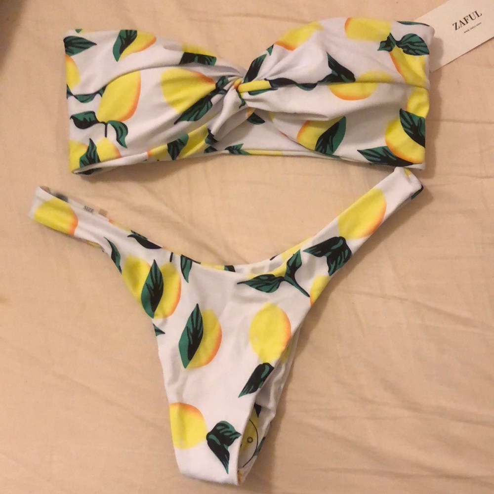 Lemon Print Bikini Set